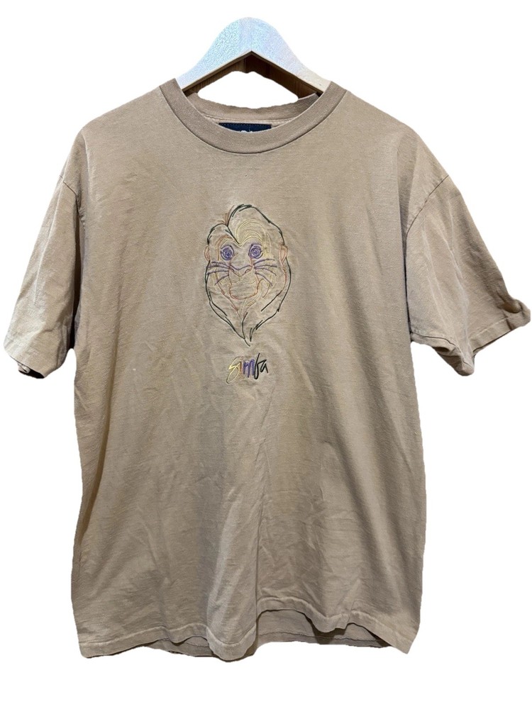 Vintage Disney Originals The Lion King Embroidered Simba Promo Tee Medium EUC