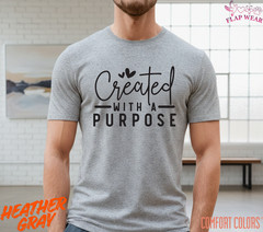 Unisex Created With A Purp T-Shirt, Men T shirt,Women T shirt Gift Christian Top