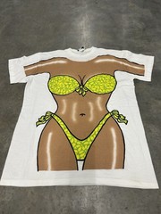 Vintage NY-5 Shirt Mens OS Multicolor Bikini Body Graphic Tee Novelty Beach