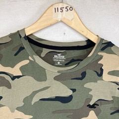 Hollister Mens Camo Curved Hem Tee Shirt Green Camouflage Medium Must Have