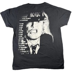 AC/DC Shirt Mens Large Black Rock & Roll Music Graphic Tee Bay Island Sportswear