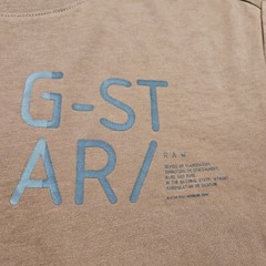 G Star Raw Lash T Shirt Mens XS Brown Curved Hem Organic Cotton Sustainable