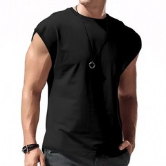 Men’s Loose Short Sleeve T-Shirt round Neck Sleeveless Casual Breathable Summer