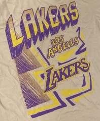 NWT Men’s Mitchell & Ness LA Lakers Sidewalk Sketch Off White T-Shirt Size M