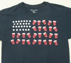 Walnut & 39th Beer Pong Graphic Tee T-Shirt Top Short Sleeve Small Blue 1354