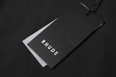 RHUDE slogan logo wheat ear logo retro short sleeved T-shirt black