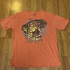 Lion King Disney Mufasa & Simba Orange Graphic T Shirt Sz M