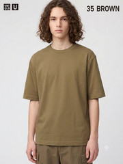 UNIQLO U AIRism Cotton Oversized Crew Neck Half-Sleeve T-Shirt XS-4XL Japan