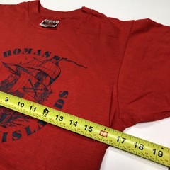 Vintage 70s St Thomas Pirate Ship Travel Tee Single Stitch Medium T Shirt Vtg