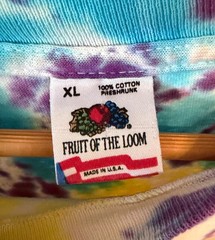 Vintage Fruit Of The Loom Tie Dye Shirt XL Multicolor Rainbow Spiral Graphic Tee
