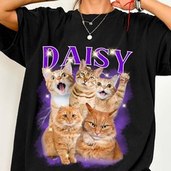 Soft Washed Comfort Tee Custom Cat Bootleg Rap Vintage Look