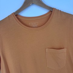Billy Reid Pocket T Shirt Mens XL Orange Pima Cotton Garment Dyed Earth Tone