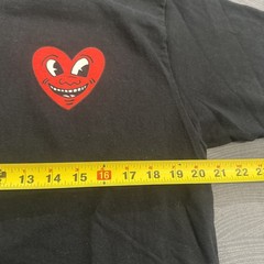 Keith Haring Ripple Junction Graphic Heart Adult Men’s Black T-Shirt Size Large