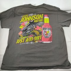 Jason Johnson Racing 41 Hot Sauce Add Dirt Distresed Graphic T Shirt Men’s XL