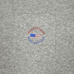 Vineyard Vines Whale Mens Grey Shirt 1XB Patriotic USA Pocket Red White Blue