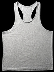 MEN’S TANK TOP: Gray Stringer Racerback Gym Workout Bodybuilding Shirt SMALL S