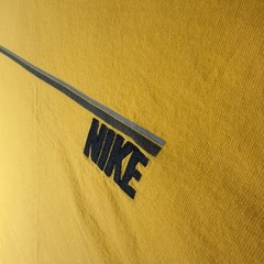 Vtg Nike Shirt Mens XL Yellow Embroidered Spellout Y2K Sports Silver Tag 2003
