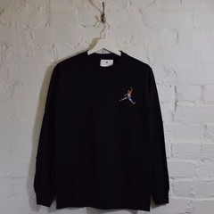 Actual Fact Biggie x Jordan Slam Dunk BIG Hip Hop Black Long Sleeved T-shirt Tee