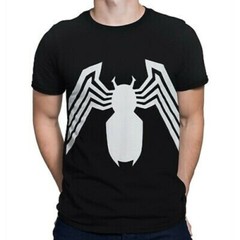 Adult Black Marvel Comics Spider-Man Venom Logo Legs Performance Cosplay T-shirt