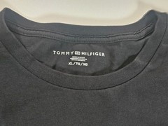 Tommy Hilfiger Shirt Mens XL Black Small Flag Logo Crewneck Casual Stretch Basic