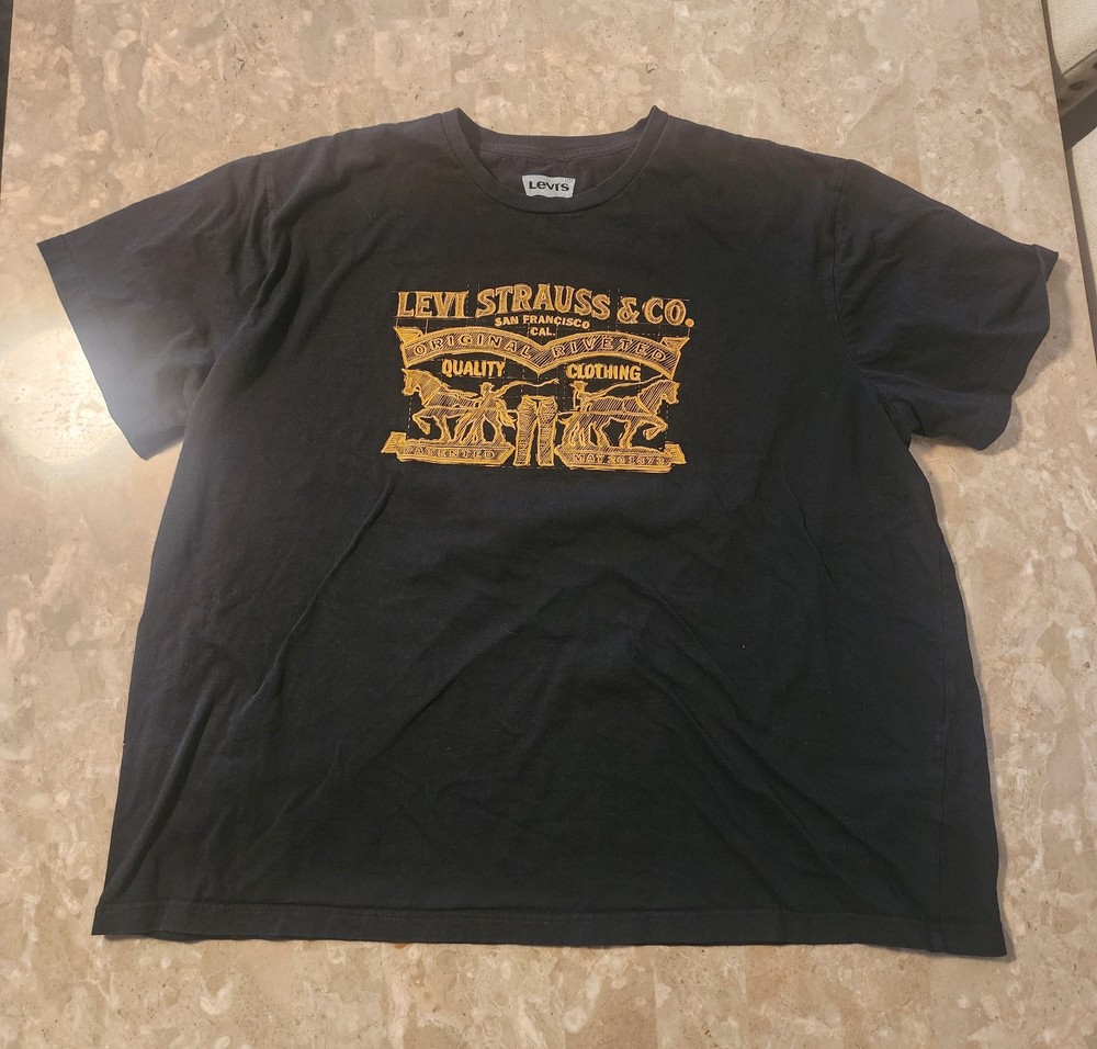 Levi’s Men’s Crew Neck Short Sleeve Graphic Logo T-Shirt – Size 3XLT – Black