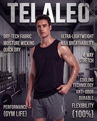 5 Pack Men’s Workout Tank Tops Sleeveless Mesh Muscle Gym Shirt Quick Dry Bla…