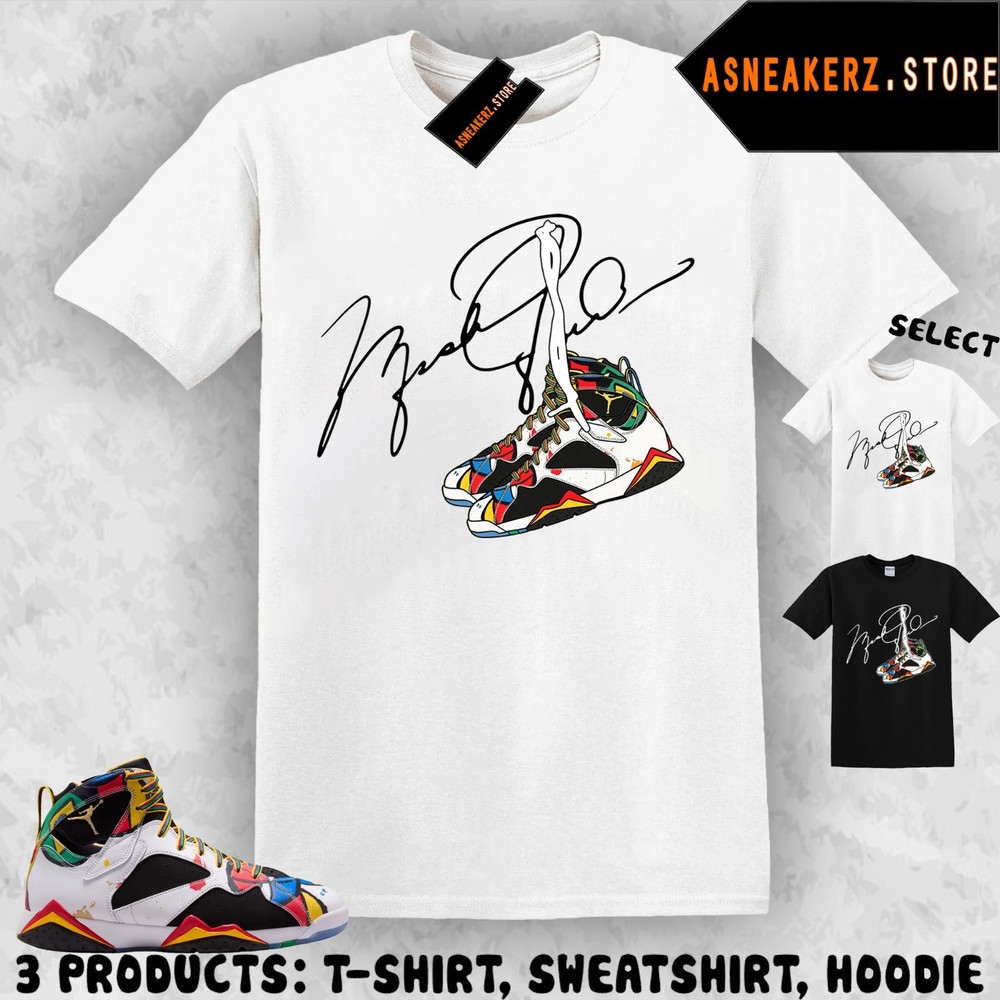 Tee Shirt Matching AJ 7 Miro 2026 To Match Sneaker Shoelace 7s T-Shirt