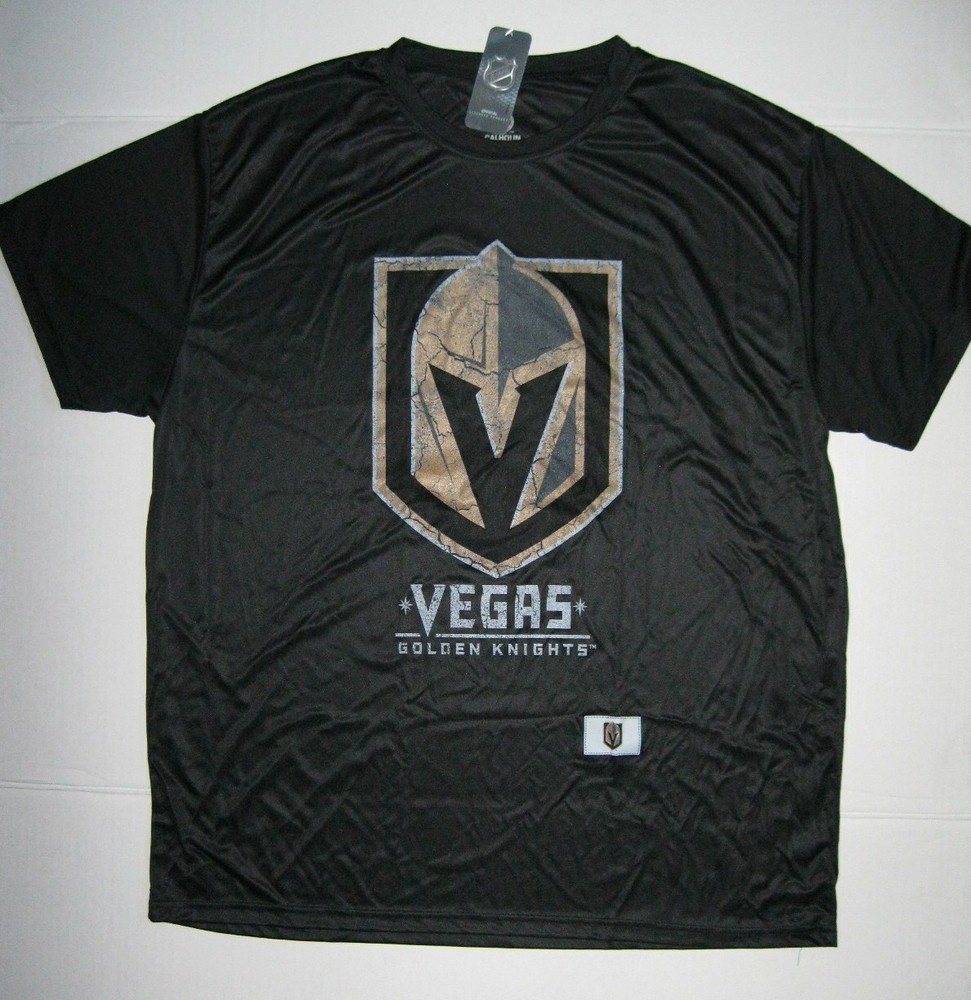 New Men’s Vegas Golden Knights Short Sleeve Rash Guard Shirt Distressed Logo XXL