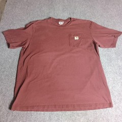 Carhartt K87 Pocket T-Shirt Men’s 2XL Tall Burgundy Loose Fit Heavyweight…