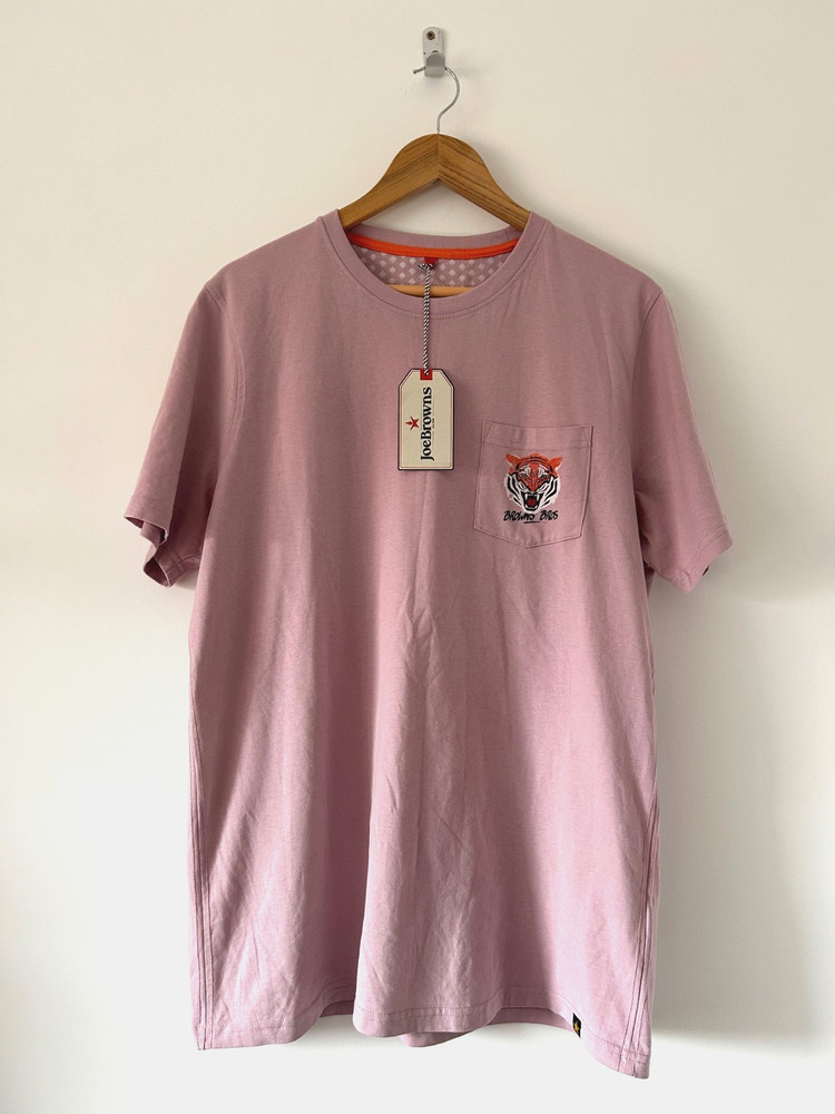 Joe Browns T Shirt NEW Large Pink Tiger Print Graphic Tee Casual Wear BNWT