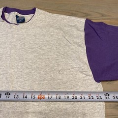 VTG Belton Designer Knits Gray Purple Contrast Sleeves Mens XL Single Stitch USA