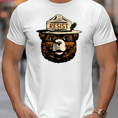 RESIST SMOKEY THE BEAR FASCISM ANTI TRUMP MAGA Political T-Shirt