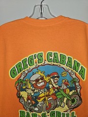 Gregs Cabana 2015 Bike Week South Carolina Large Mens Orange Graphic Logo Tshirt