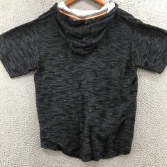 Modern Culture T-Shirt Mens S Black Hooded Short Sleeve V-Neck Pullover Casual
