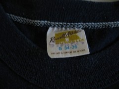VTG 70s Russell Athletic Gold Tag Exc Condition NAVY Graphic Shirt Men S 34-36