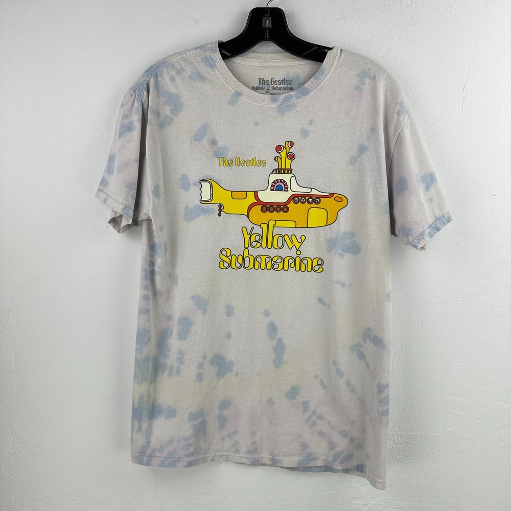 The Beatles Yellow Submarine Tshirt Mens Small Blue Yellow Tie Dye Short Sleeve