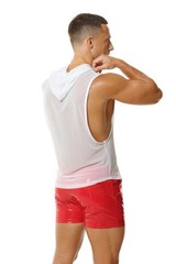 Mens Transparent T-shirt Glossy Tight Boxer Shorts Casual Breathable Sports Suit