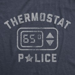 Mens Thermostat Police T Shirt Funny HVAC Heating and Air Conditioning Climate