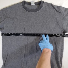 Cal Cru Gray Ribbed Polycotton Made in USA VTG 80s 90s XL TShirt T-Shirt Top