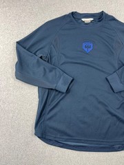 Vintage Nike Performance Shirt Mens M Navy Center Swoosh Crest Long Sleeve Y2K