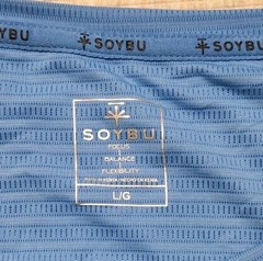 Soybu Shirt Mens Large Blue Performance Stretch Yoga Running Training Athletic