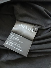 PRADA Men’s Black Crew Neck Short Sleeve Cotton Knit Logo T-Shirt Size S