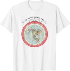 NEW LIMITED Flat Earth Theory World Map Shirts Funny Conspiracy Theory Tee S-3XL