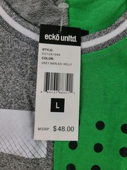 ECKO Unltd. Men’s Color Block Graphic Tee Green/Grey Size Large New With Tags