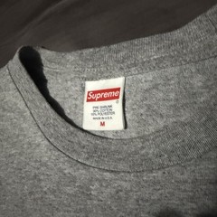 Supreme Men’s M Gray Long Sleeve Floral Graphic Logo Crew Neck Cotton T-Shirt