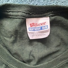 Hanes Heavyweight 50/50 Blank T Shirt Dark Green Size Medium Vintage