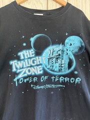 VINTAGE TWILIGHT ZONE TOWER OF TERROR T-SHIRT XL DOUBLE SIDED DISNEY MGM 90s Y2K