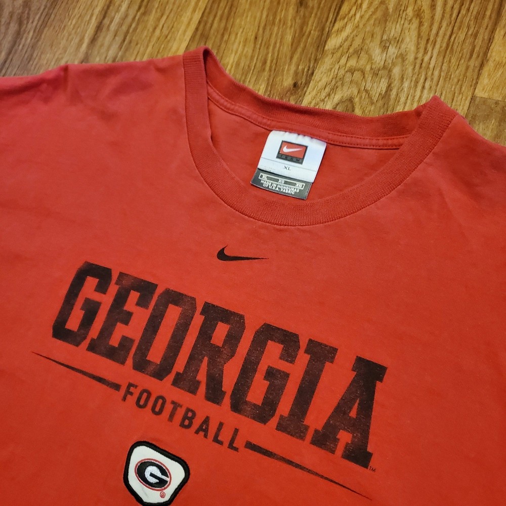 Vtg 90s Nike Georgia Bulldogs Shirt Men XL Red Center Swoosh UGA Football