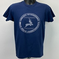 Vintage 80s Greco Roman Championships T Shirt Blue Wrestling Concord S Small