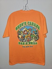 Gregs Cabana 2015 Bike Week South Carolina Large Mens Orange Graphic Logo Tshirt